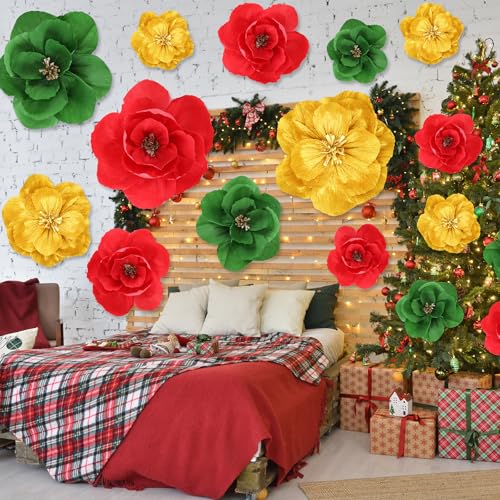 Large Paper Flower Decorations - 18pcs Mixed Sizes for Wedding, Party & Holiday Backdrops