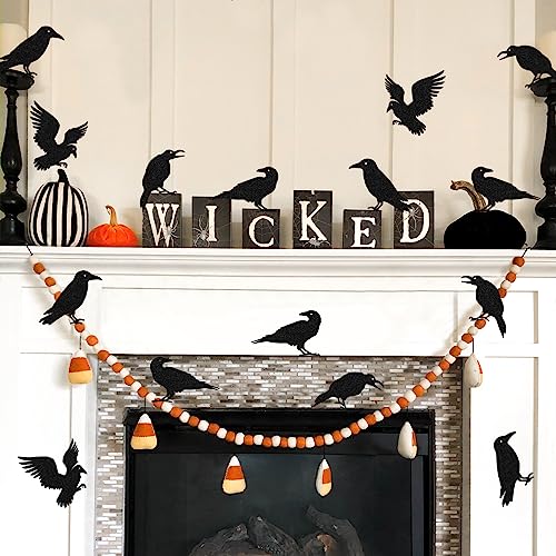Halloween Decorations Glitter Raven Cutouts Set - 32 PCS Gothic Party Decor - Variation of THIS listing