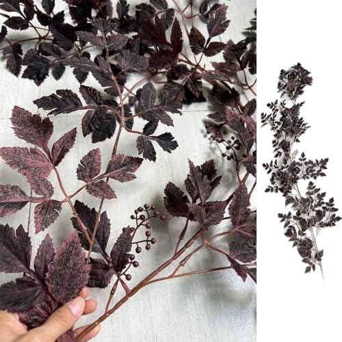 Artificial Plum Garland 6Ft - Fall Decorative Vines for Mantel and Centerpieces - Pack of 2