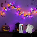 Halloween Garland with Lights Pumpkin Bat Ghost Indoor Decor - 8 Modes, Timer, 6.3FT