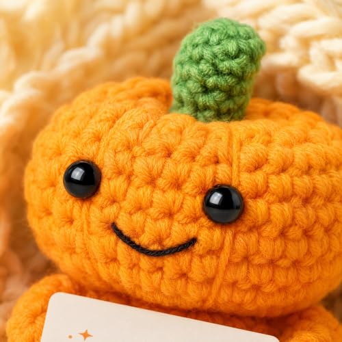 Mini Crochet Pumpkin Decor - Handmade Fall Halloween Thanksgiving Ornament
