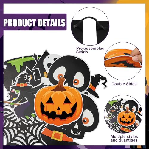Halloween Party Decorations Banner & Hanging Swirls - Ghost Pumpkin Witches