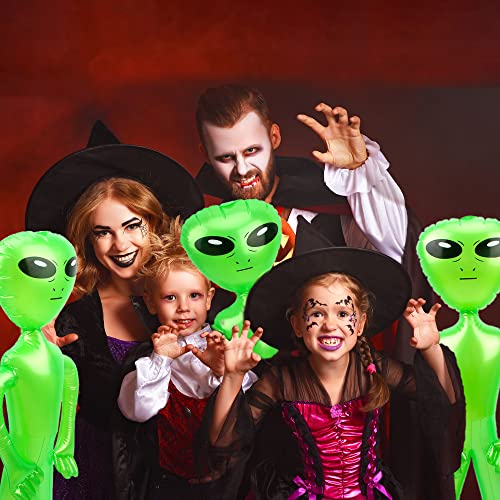 Green Inflatable Alien Figures Set - 15 Jumbo Party Decorations for Space & Halloween Themes
