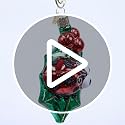Holly Ladybug Glass Ornament - Handcrafted Christmas Tree Decoration