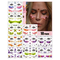 Halloween Temporary Face & Body Tattoos for Kids Adults 10 Sheets Party Favors