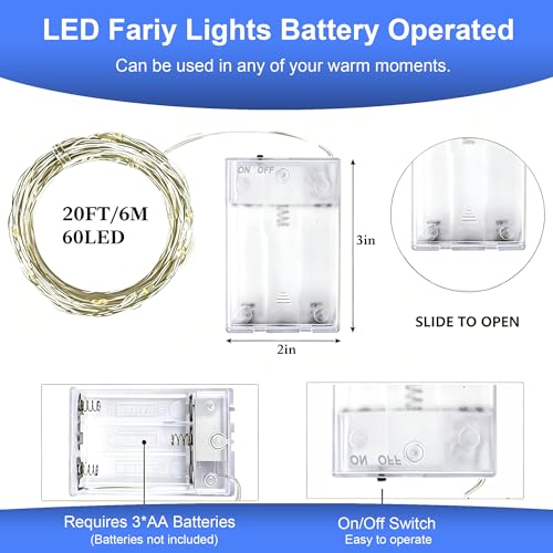 Multicolor 4 Pack LED Fairy String Lights 20FT Battery Operated Indoor Outdoor