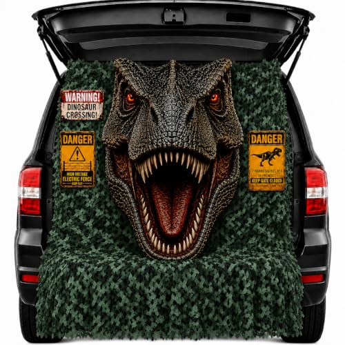 Dinosaur Trunk or Treat Decorations Kit Halloween Jungle Safari Car Garage Set with Backdrop