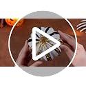 Halloween Black and White Pumpkin Decor Set with Skeleton Hands - Indoor Outdoor Resin Decorations