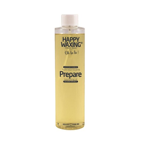 Happy Waxing Prepare Nourishing Oil 8.45oz - Pre-Wax Safety Barrier & Post-Wax Residue Remover - Minimizes Pain & Protects Skin - Conditioning Jasmine Scented Oil for Hard Wax - Vegan & Paraben-Free