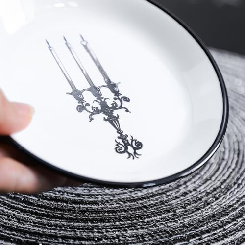 Halloween Ceramic Sauce Dishes Set - 4pcs 5 Inch Dipping Bowls for Kitchen & Decor