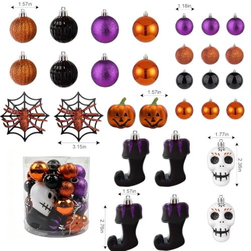 30pcs Shatterproof Halloween Tree Ornaments - Ghost, Skull, Pumpkin & Spider Decorations - Variation of THIS listing