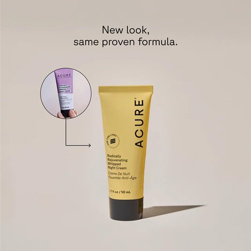 Acure Radically Rejuvenating Night Cream - Anti-Aging Peptide Moisturizer for All Skin Types | Hydrating & Renewing - 1.7 fl oz (2 Pack)