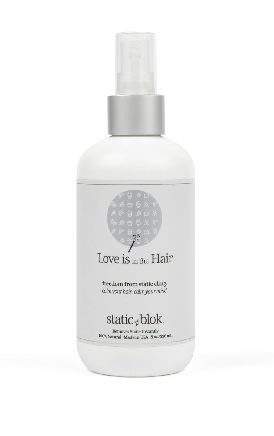 Static Blok Anti-Static Spray for Hair - Eliminate Static Cling & Flyaways - 8oz All-Day Freshness