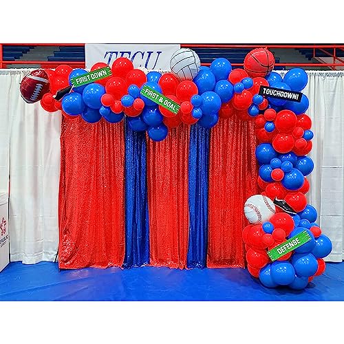 Red Sequin Backdrop Curtains for Party 2ft x 8ft - 2 Panels