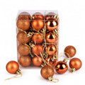 24PCS Mini Orange Christmas & Halloween Ornaments - Shatterproof Plastic Decorative Hanging Balls, 1.2 Inches