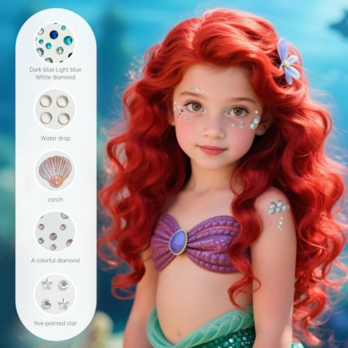 Self-Adhesive Face & Body Gem Set with Mermaid Suit Variation - 683 Pcs