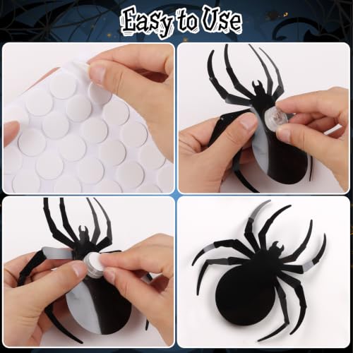DIYASY 36-Piece Multicolor Halloween Lighted Spider Wall Decor - 3D Light Up Spider Set
