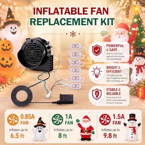 Saillong 0.85A Air Inflatable Blower with 6 LED Lights - Waterproof Yard Decor Kit