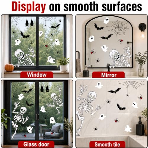 Halloween Skeleton Window Clings Decor Halloween Decorations Ghost Stickers - Variation of THIS listing