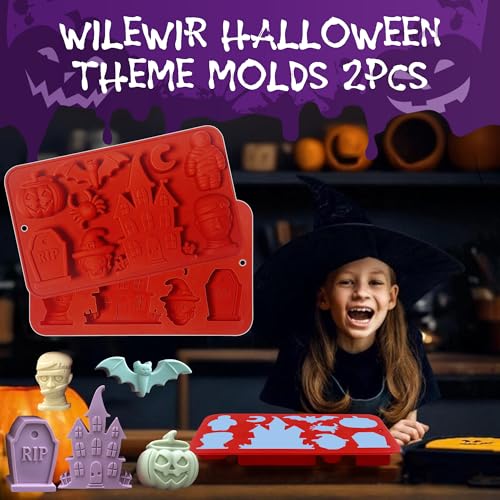 Halloween Silicone Molds 2pcs for Chocolate Candy - Mix Shapes