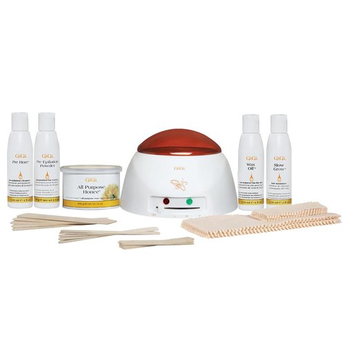 GiGi Wax Warmer Hair Removal Kit – Professional Waxing Kit Women with Hard Wax, Pre & Post Applicators for Face, Body, Arms, and Legs, At-Home & Salon Use