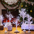 7 Pack LED Birch Tree Village Decor with Lights for Christmas & Holiday Scene