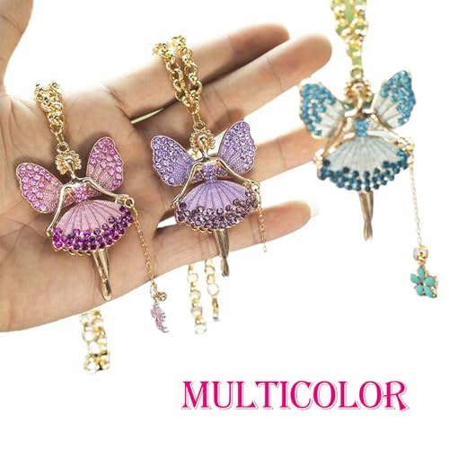 Fairy Blue Sparkling Car Decoration for Women Interior Bling Rearview Mirror Accessory
