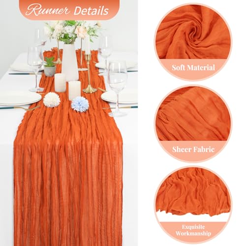 Orange Cheesecloth Table Runner 10 Pack 10FT Rustic Gauze Wedding Party Decor