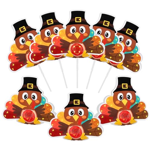 Thanksgiving Turkey Lollipop Paper Cards - Fall Candy Wrapping Decorations Set of 48