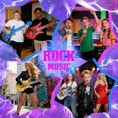 Inflatable Rock Star Guitar Set - Party Props for Events & Celebrations