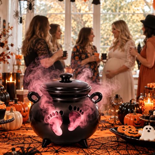 Halloween Gender Reveal Cauldron Centerpiece - Spooky Baby Shower Decor