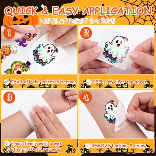 Halloween Temporary Tattoos for Kids - 216 Waterproof Fun Designs