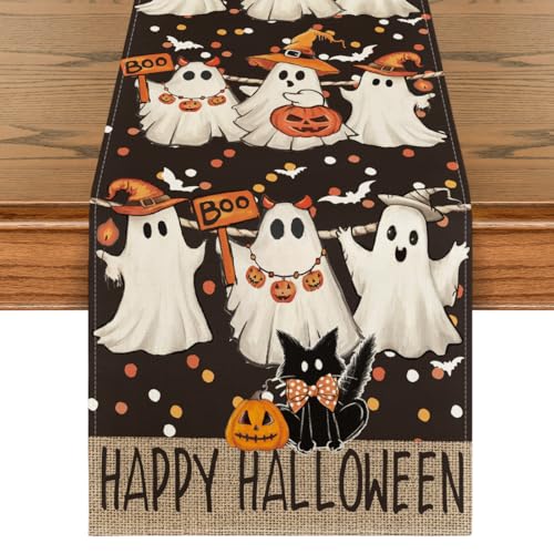 Halloween Table Runner 13x120 Inch Black Polyester Party Decor - Variation of THIS listing