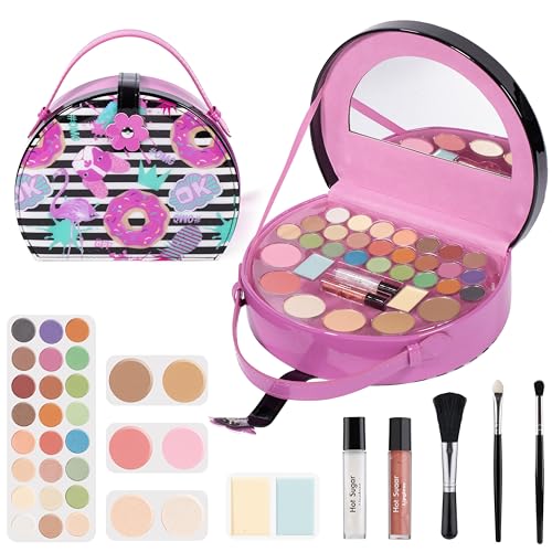 Hot Sugar Girls Makeup Kit - Rose Makeup Set with 24 Eyeshadows & Accessories