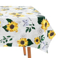 Sunflower Vinyl Tablecloth with Flannel Backing - Waterproof 70x52 Inch Rectangular Table Cover for Indoor Outdoor Dining & Events
