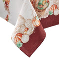 Holiday Turkey Bordered Fall Tablecloth - 120 x 60 Inch Rectangular Multicolor