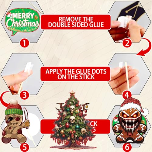 Halloween Christmas Photo Booth Props Set - 16 Gothic Holiday Decorations