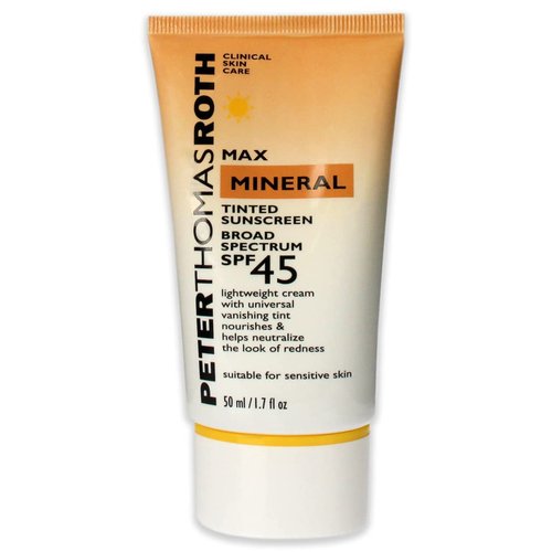 Peter Thomas Roth | Max Mineral Tinted Sunscreen SPF 45 | Water-Resistant Tinted Moisturizer for Sensitive Skin, 1.7 Fl Oz