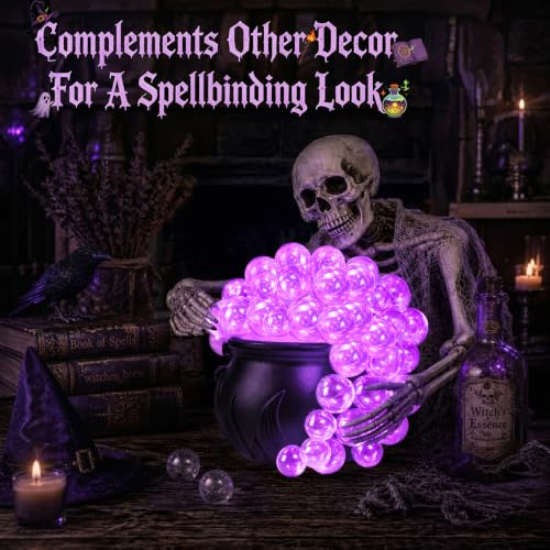 Indoor Halloween Bubbling Cauldron Decoration Kit with LED Lights & Accessories