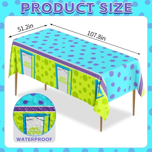 Monster Tablecloths Set - Plastic Party Covers for Birthday & Halloween