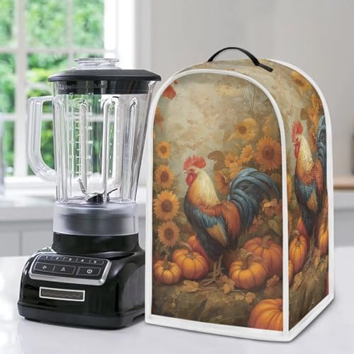 Fall Chicken Pumpkin Retro Blender Dust Cover with Handle - Kitchen Protector