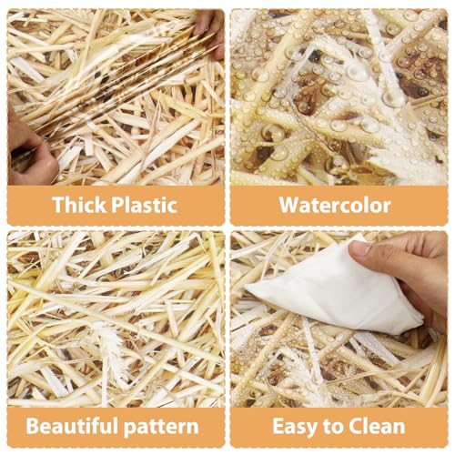 Farm Hay Tablecloth Roll 52x100 Ft Plastic Western Party Cover for Events