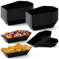 Halloween Candy Bowls Set - 24 Black Coffin-Shaped Plastic Serving Trays