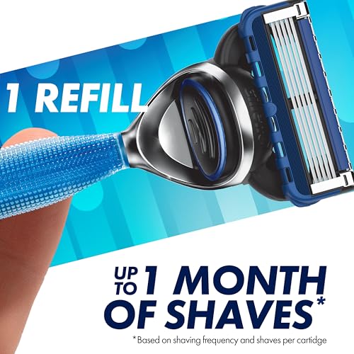 Men's 5-Blade Razor Blade Refills - Pack of 12 for Close, Comfortable Shaving