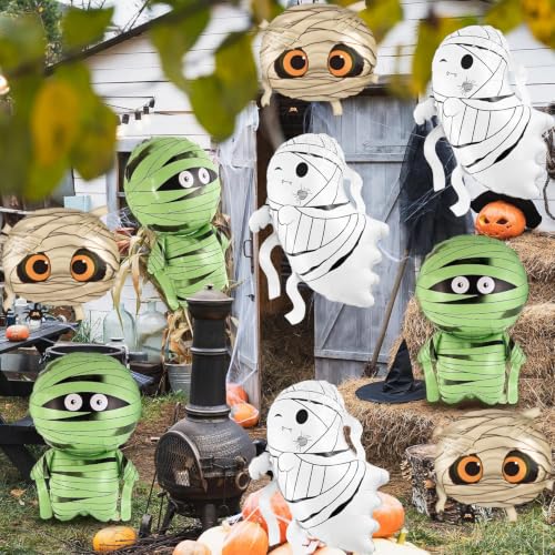 6Pcs Halloween Foil Balloons Set Mummy Ghost Party Decorations Indoor