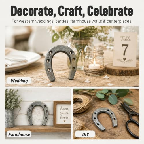 50 Pcs Mini Cast Iron Horseshoes for Decoration - Rustic Farmhouse Style - Variation of THIS listing