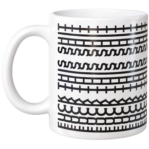 Hidden Message Coffee Mug 11oz Black Rune Pattern - Funny Gift for Coffee Lovers