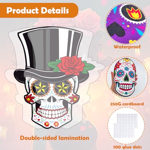 Day of the Dead Decorations Set with Sugar Skulls & Banner for Mexican Celebrations