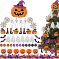 Halloween Tree Ornaments Decorations Set - Witch Hat Pumpkin Skeleton Ghost & More - Variation of THIS listing
