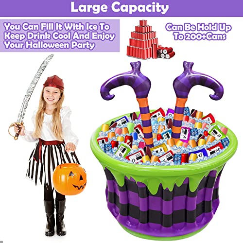 Large Inflatable Halloween Witch Cauldron Cooler - Party Decor & Drink Station
